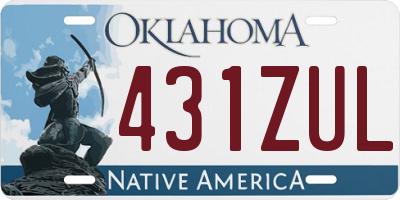 OK license plate 431ZUL