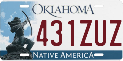 OK license plate 431ZUZ