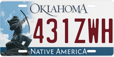 OK license plate 431ZWH