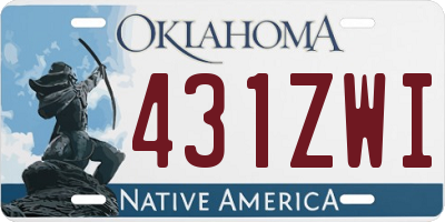 OK license plate 431ZWI