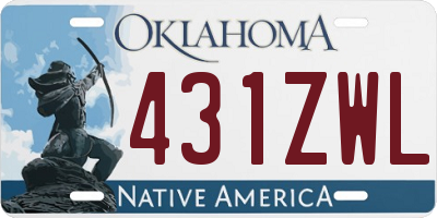 OK license plate 431ZWL