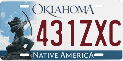 OK license plate 431ZXC