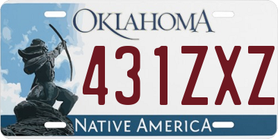 OK license plate 431ZXZ