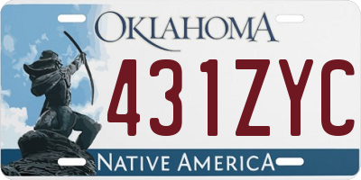 OK license plate 431ZYC