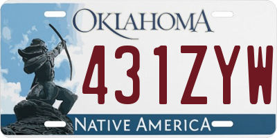 OK license plate 431ZYW