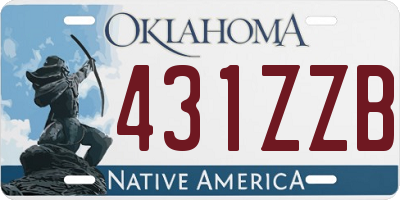 OK license plate 431ZZB