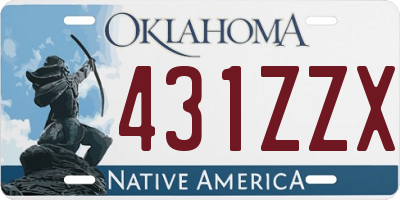 OK license plate 431ZZX