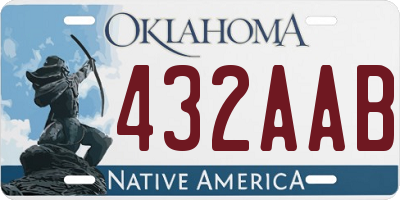 OK license plate 432AAB