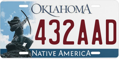 OK license plate 432AAD