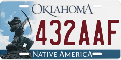 OK license plate 432AAF