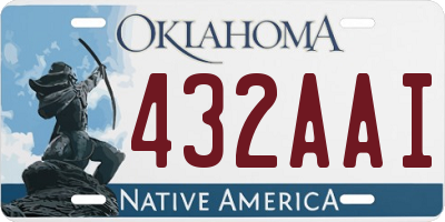 OK license plate 432AAI