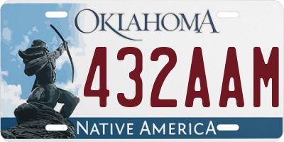 OK license plate 432AAM