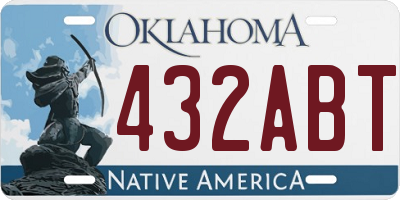 OK license plate 432ABT