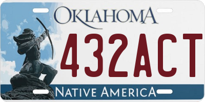 OK license plate 432ACT