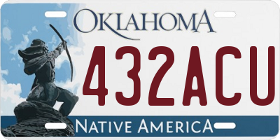 OK license plate 432ACU