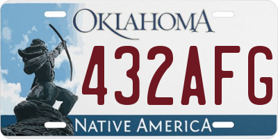 OK license plate 432AFG