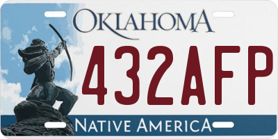 OK license plate 432AFP