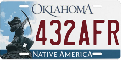 OK license plate 432AFR