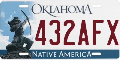 OK license plate 432AFX