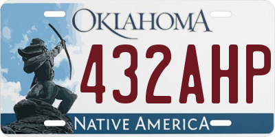 OK license plate 432AHP