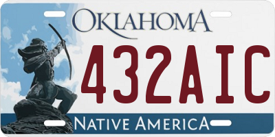 OK license plate 432AIC