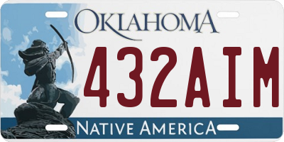 OK license plate 432AIM