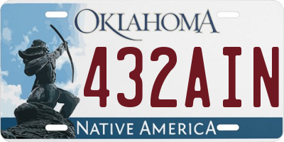 OK license plate 432AIN