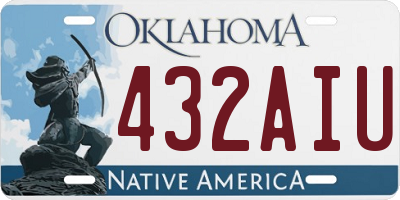 OK license plate 432AIU