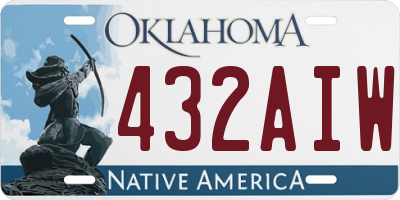 OK license plate 432AIW