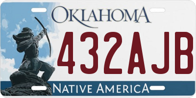 OK license plate 432AJB