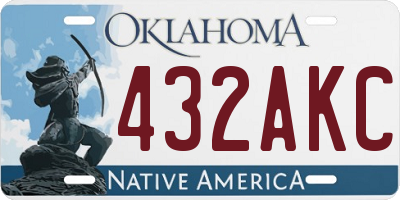 OK license plate 432AKC