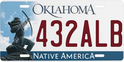 OK license plate 432ALB