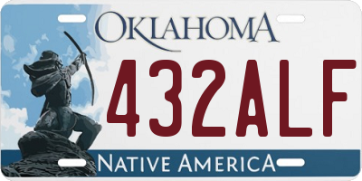 OK license plate 432ALF