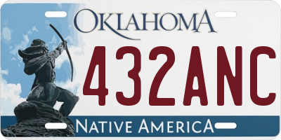 OK license plate 432ANC