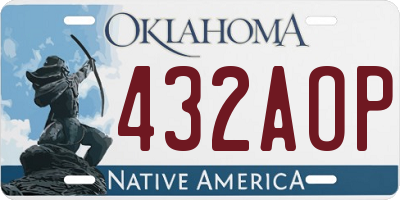 OK license plate 432AOP