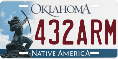 OK license plate 432ARM