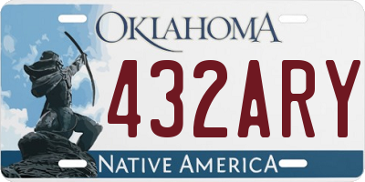 OK license plate 432ARY