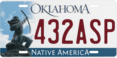 OK license plate 432ASP