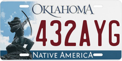 OK license plate 432AYG