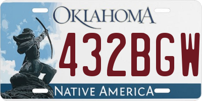 OK license plate 432BGW