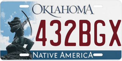 OK license plate 432BGX