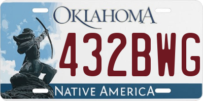 OK license plate 432BWG