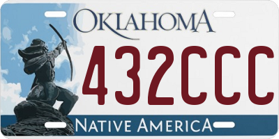OK license plate 432CCC