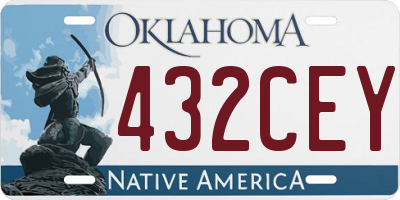OK license plate 432CEY