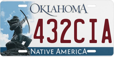 OK license plate 432CIA