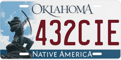OK license plate 432CIE