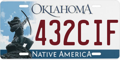 OK license plate 432CIF
