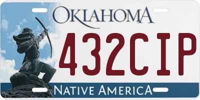 OK license plate 432CIP