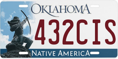 OK license plate 432CIS