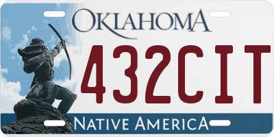 OK license plate 432CIT